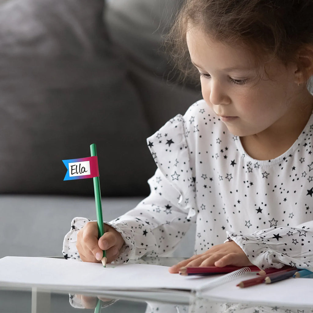 Colored Writable Adhesive Flag Labels – School & Office Stickers Adhesive Label Stickers PLUSH