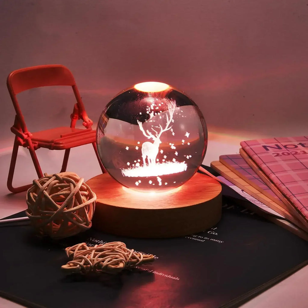 Wooden LED USB Night Light Display Stand – Desk Lamp Base LED Display Lamp Base PLUSH