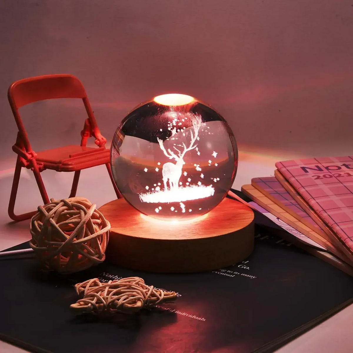 Wooden LED USB Night Light Display Stand – Desk Lamp Base LED Display Lamp Base PLUSH
