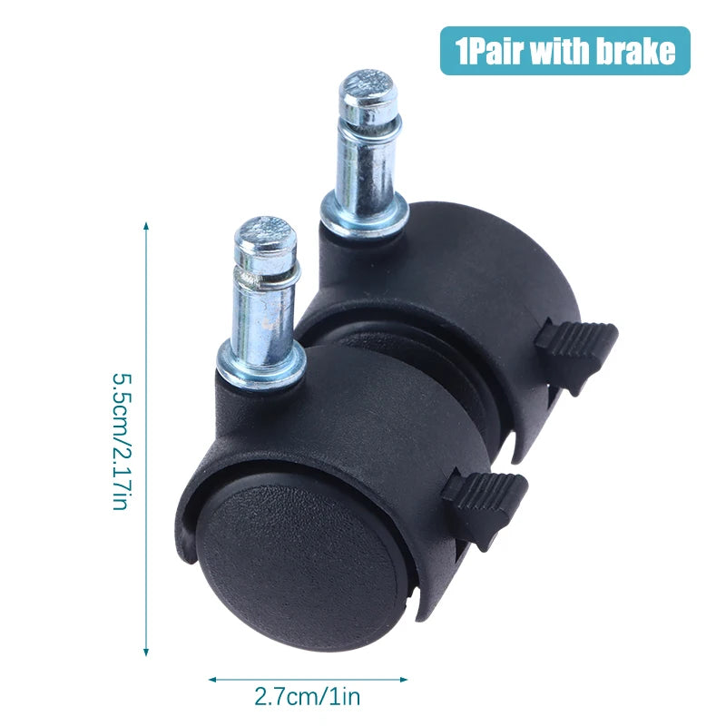 1-Inch Swivel Caster Wheels with Brake – 1 Pair Universal Swivel Caster Wheels PLUSH F 1Pair
