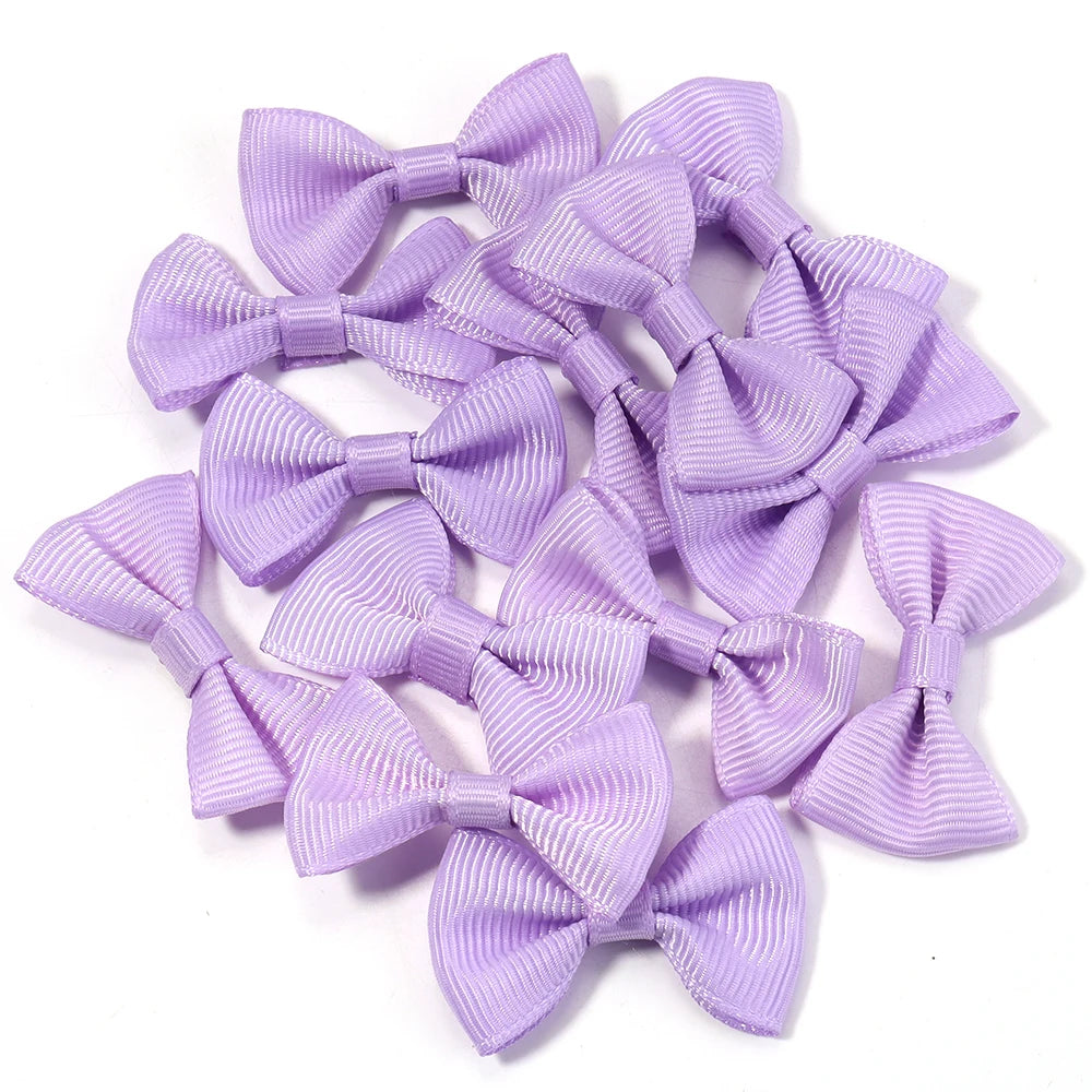 30pcs Mini Satin Ribbon Bows 2.5x4cm – Colorful DIY Craft Bows Ribbon Bows PLUSH Purple 2.5X4cm