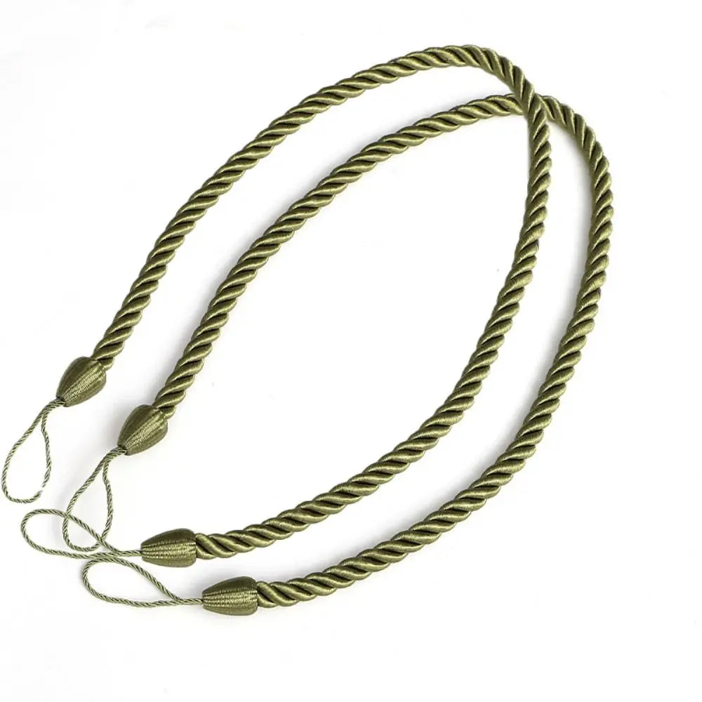 Woven Curtain Tiebacks 2-Pack – Twisted Rope Tie Straps Curtain Tiebacks PLUSH Green