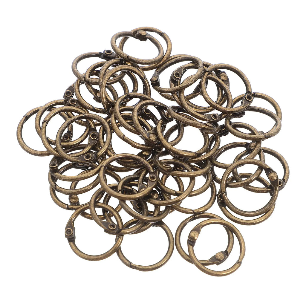 50pcs Gold Metal Loose Leaf Binder Rings for Notebooks & Cards Binder Rings PLUSH