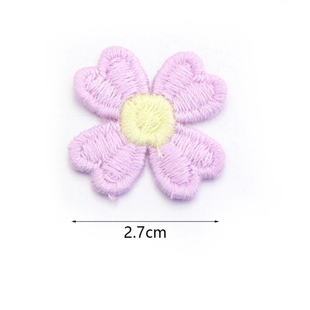 20pcs Flower Embroidered Sew-On Patches – Multicolor Appliques Embroidered Sew-On Patches PLUSH