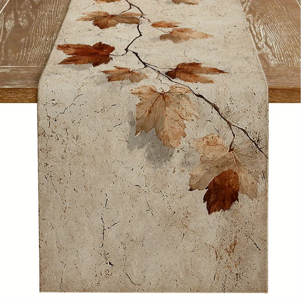 Autumn Maple Leaf Table Runner – Vintage Fall Décor | 3 Sizes Table Runner PLUSH A 33X275Cm