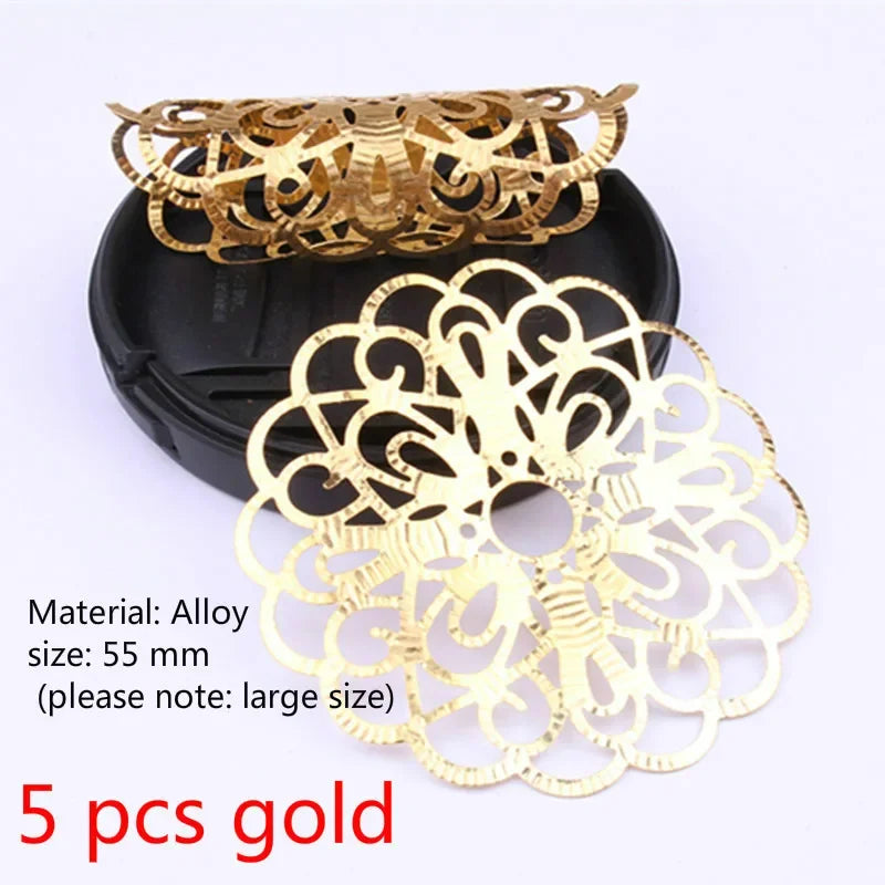 5pcs Hollow Flower Hair Cuffs – Dreadlock Braid Rings & Tubes Hair Braid Cuffs PLUSH 5pcs NO.7