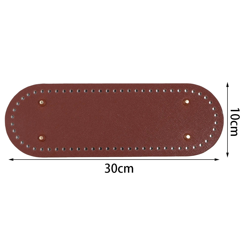 PU Leather Bag Base Rivet Baseplate – DIY Handbag Cushion Pad Bag Base Insert PLUSH brown 10X30cm