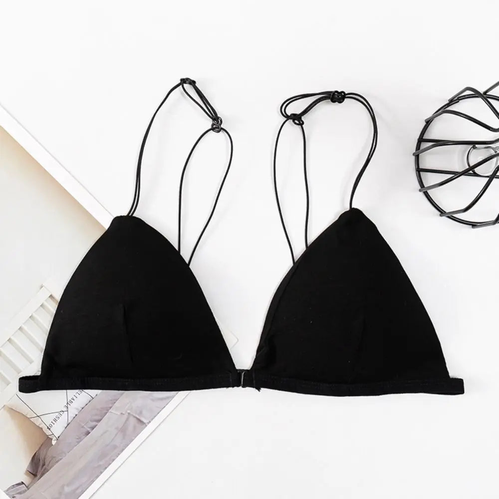 Women's Triangle Wireless Push-Up Bra – French Style Thin Straps Wireless Push-Up Bra PLUSH