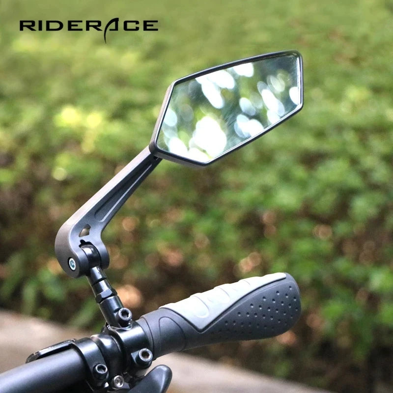 RIDERACE Adjustable Bicycle Rear View Handlebar Mirror Bike Handlebar Mirror PLUSH
