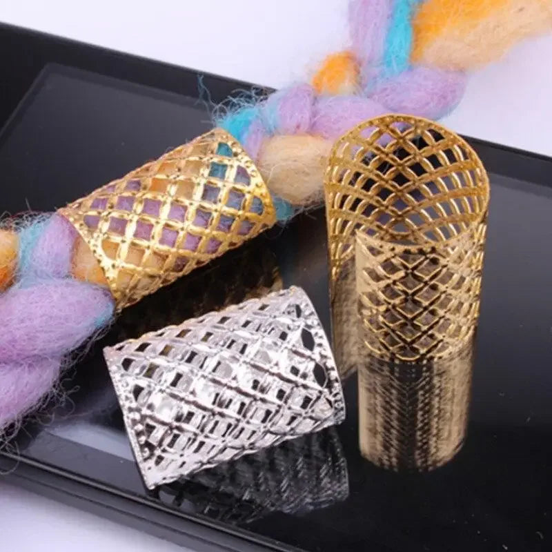 10pcs Silver Dreadlock Beads – Hair Braid Cuffs & Clips Hair Bead Cuffs PLUSH