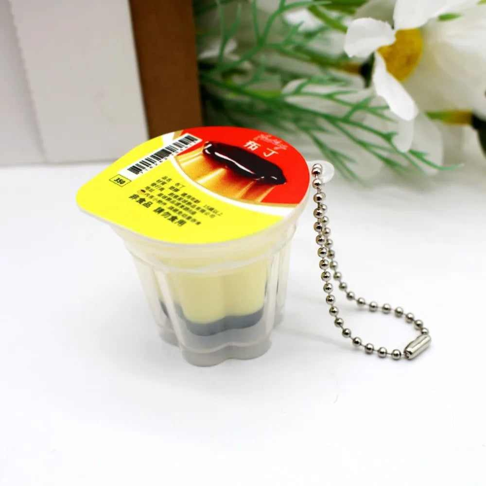 Squeeze Pudding Keychain – Squishy Slow Rebound Food Keyring Novelty Keychain PLUSH