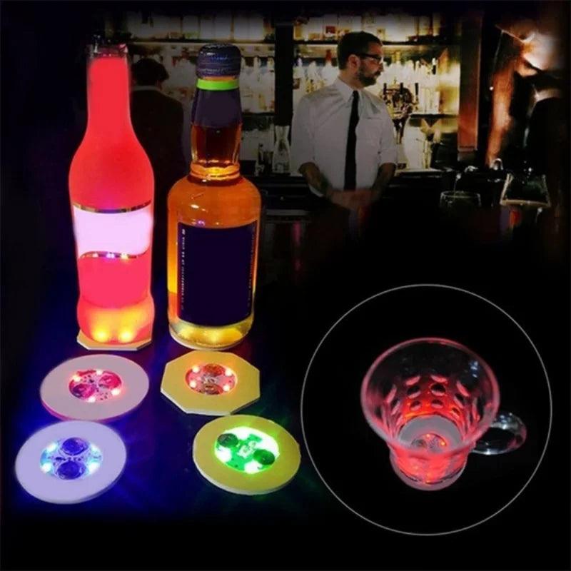 150pcs LED Luminous Coaster Stickers for Bar, Drinks & Bottles LED Party Coasters PLUSH