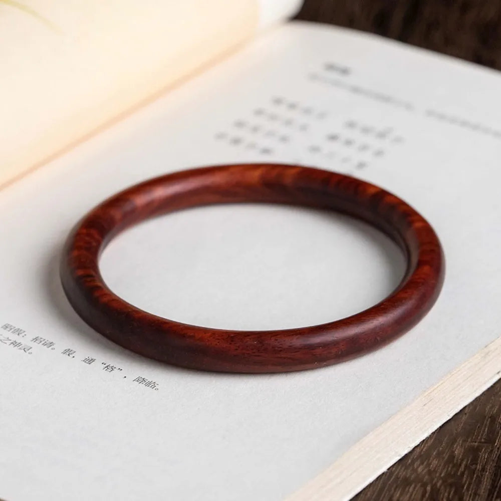 Natural Sandalwood Bangle – Vintage Ethnic Wood Bracelet Wood Bangle Bracelet PLUSH Red-6cm