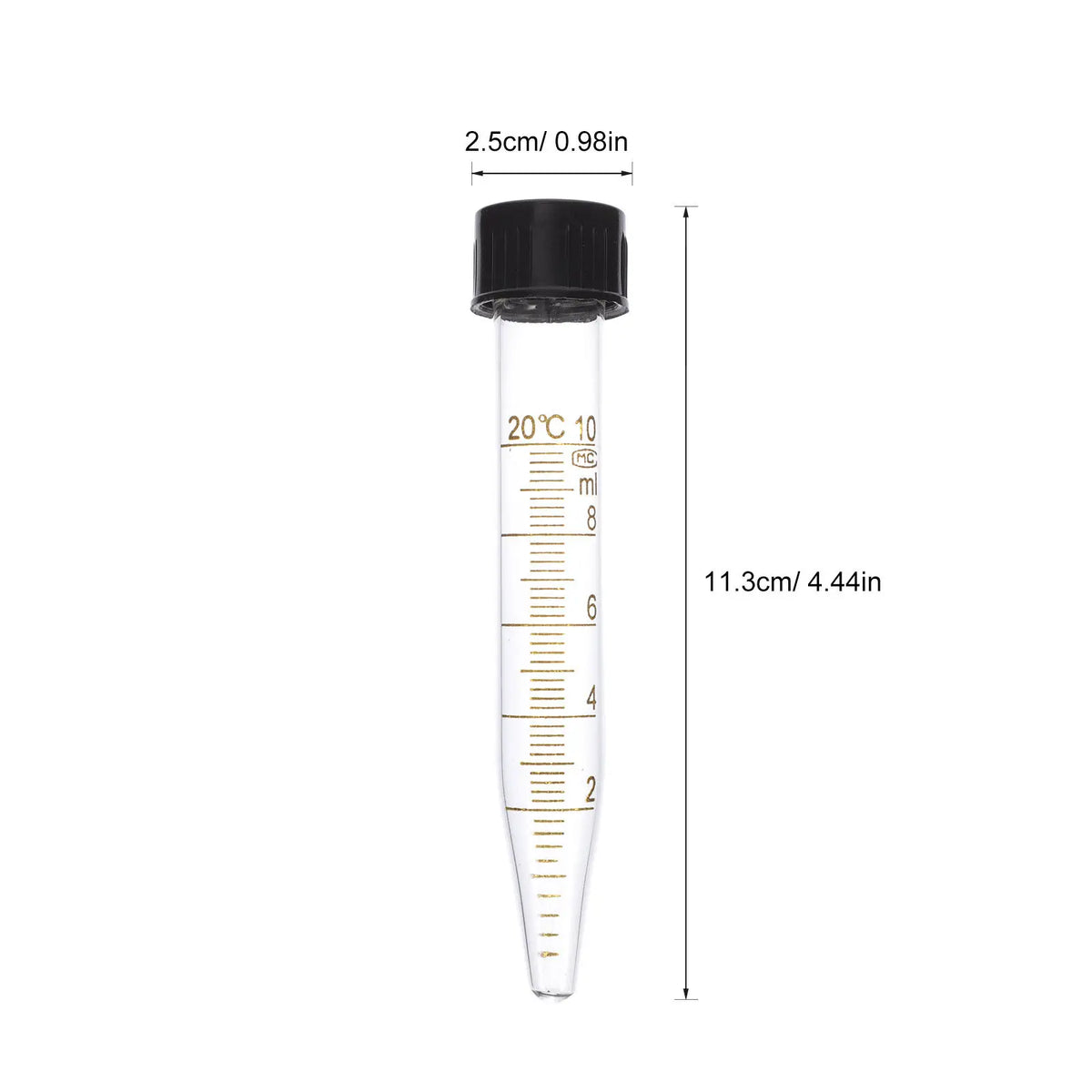 3-Pack 10mL Glass Centrifuge Tubes with Screw Caps | Graduated Lab Centrifuge Tubes PLUSH