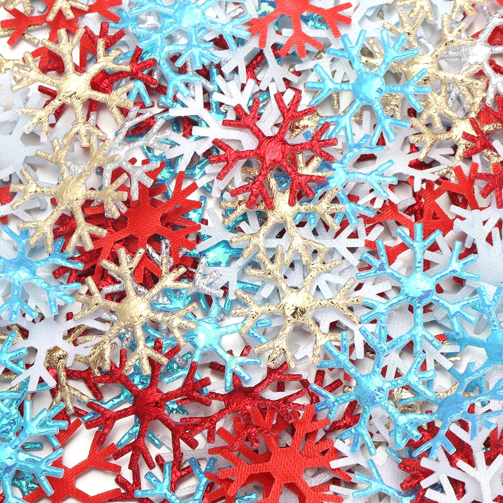 100pcs Felt Snowflake Appliques – Christmas DIY Craft Decor Craft Appliques PLUSH