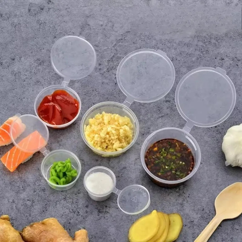 Disposable Sauce Cups with Lids 50/100pcs – Leak-Proof Disposable Sauce Cups PLUSH