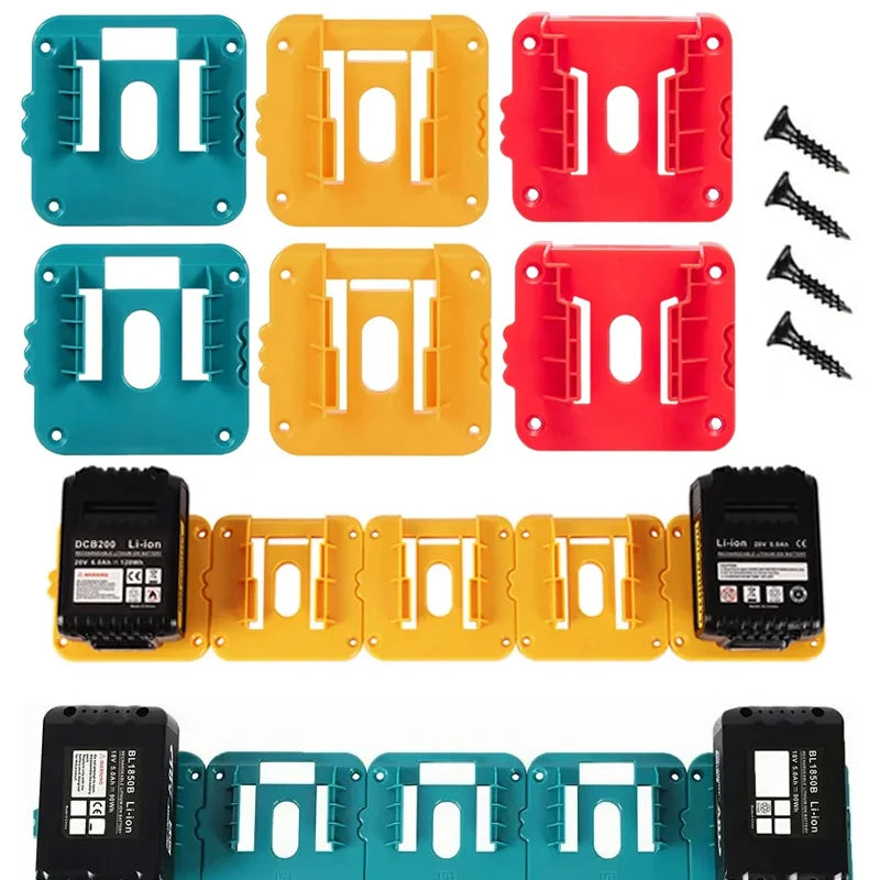 18V Battery Wall Mount Holder – Makita, DeWalt & Milwaukee Battery Storage Holder PLUSH