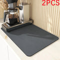 Super Absorbent Dish Drying Mat – Non-Slip Kitchen Drain Pad Dish Drying Mat PLUSH black-2PCS 20X30CM