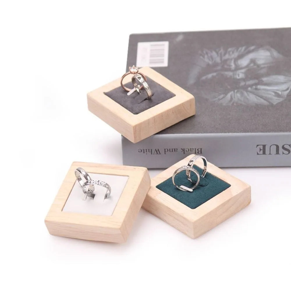 Wooden Ring & Earring Display Holder – Jewelry Organizer Case Jewelry Display Case PLUSH