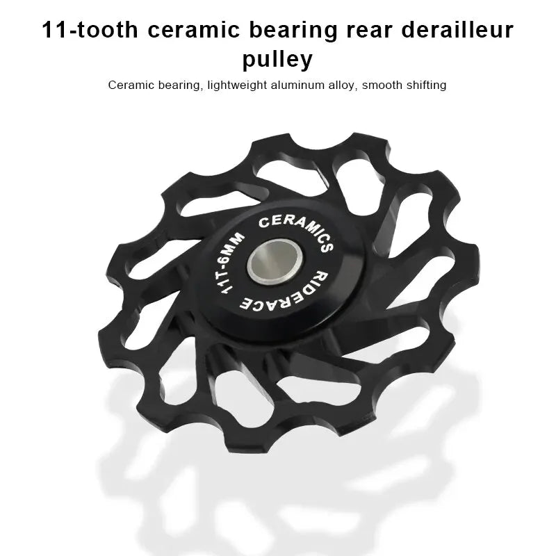 RIDERACE AL7075 Ceramic Rear Derailleur Pulley 11T – Road & MTB Derailleur Pulley Wheel PLUSH