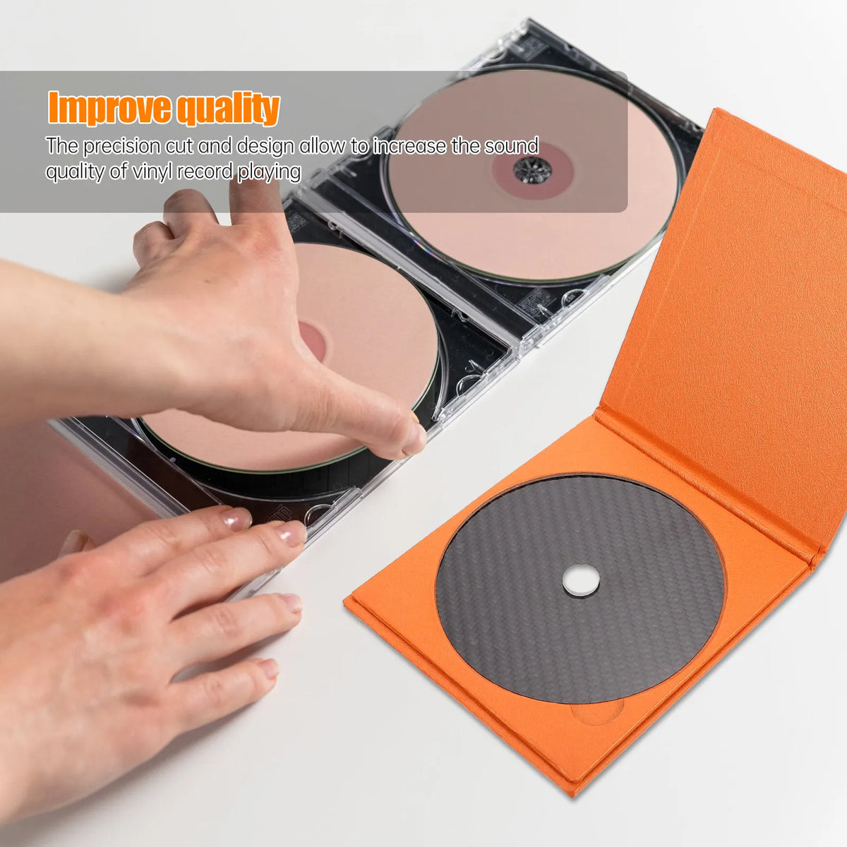 Carbon Fiber CD Platter Mat – Turntable Tuning Pad | Foxnovo CD Turntable Mat PLUSH