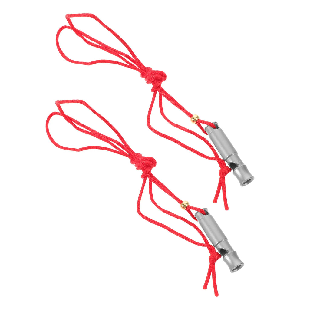 Stainless Steel Emergency Whistles 2-Pack | Hiking & Camping Emergency Survival Whistle PLUSH