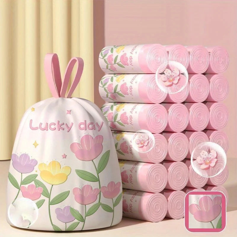 Lavender Scented Drawstring Trash Bags 100 Pack – 2.1 Gal Scented Trash Bags PLUSH