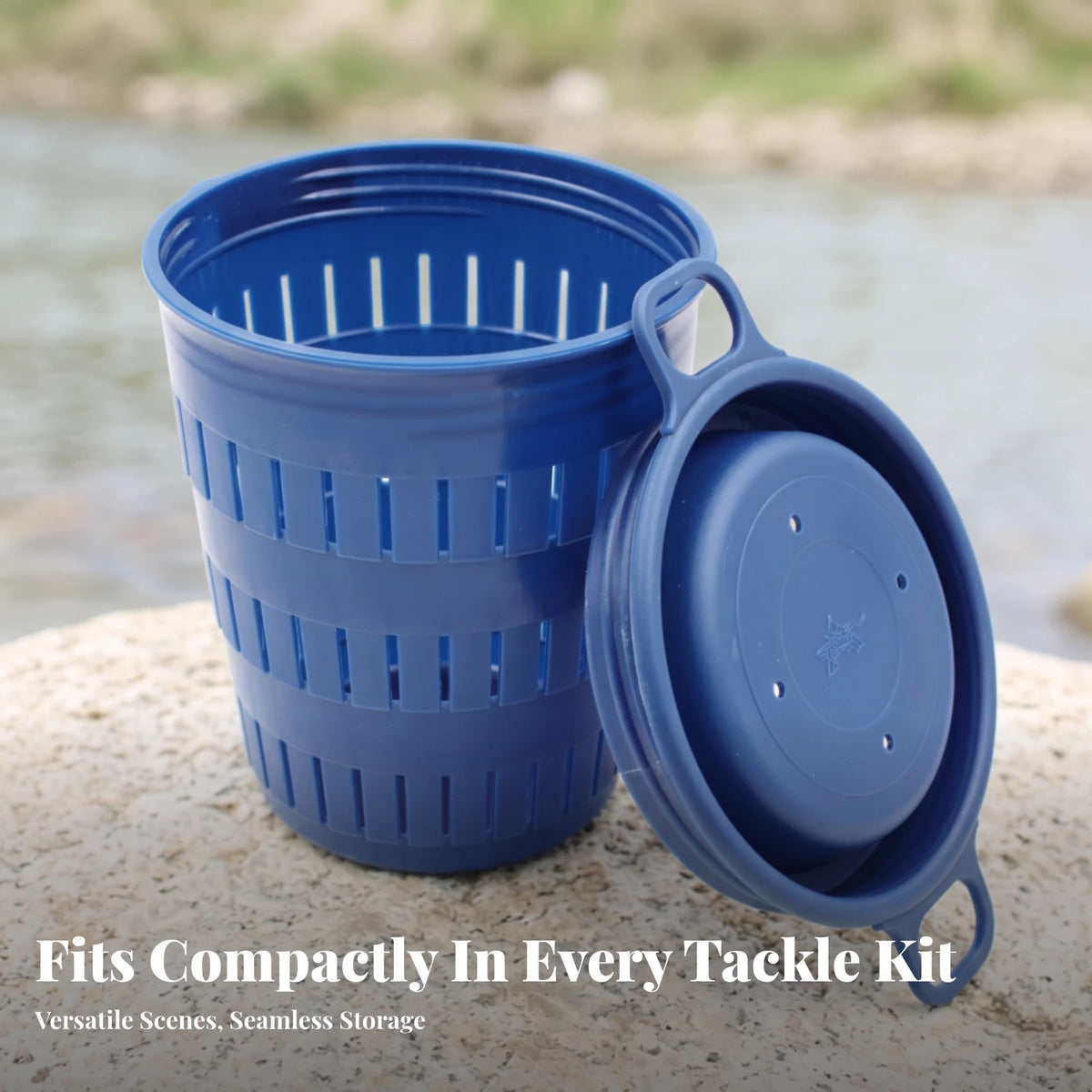 Portable Fishing Basket with Perforated Lid | Lightweight Tackle Fishing Tackle Basket PLUSH