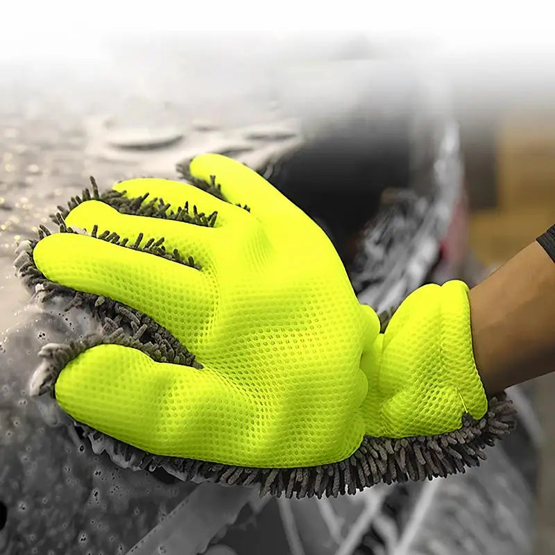 Microfiber Car Wash Gloves 1-2 Pack – Vehicle Detailing Mitt Car Wash Gloves PLUSH
