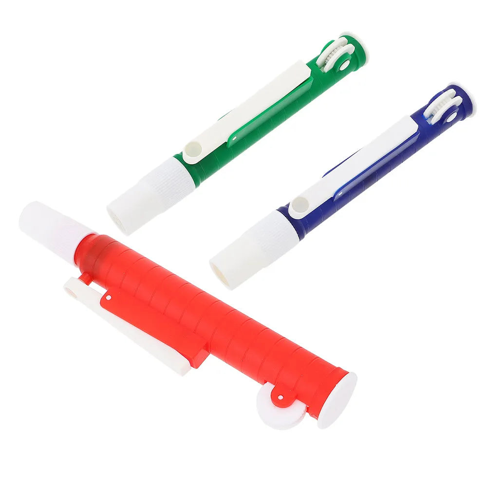 3-Piece Manual Pipette Pump Set – Color-Coded Lab Tool Lab Pipette Pump PLUSH
