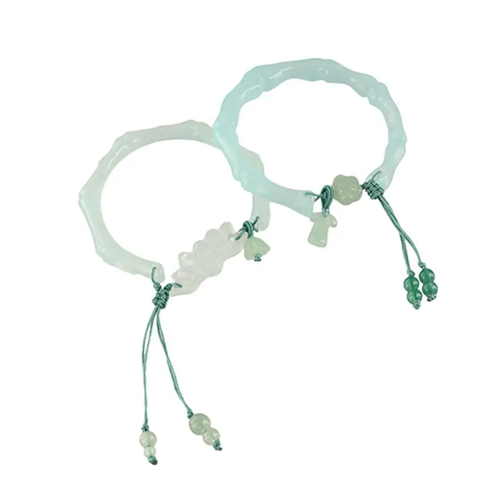 Lotus Bracelet Chinese Style Resin Bangle 58mm Moonlight White Resin Bangle Bracelet PLUSH