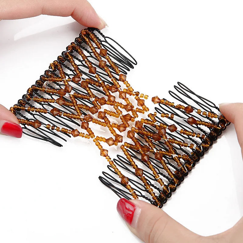 Vintage Magic Hair Comb – Elastic Bun Maker, 6 Colors Hair Styling Comb PLUSH