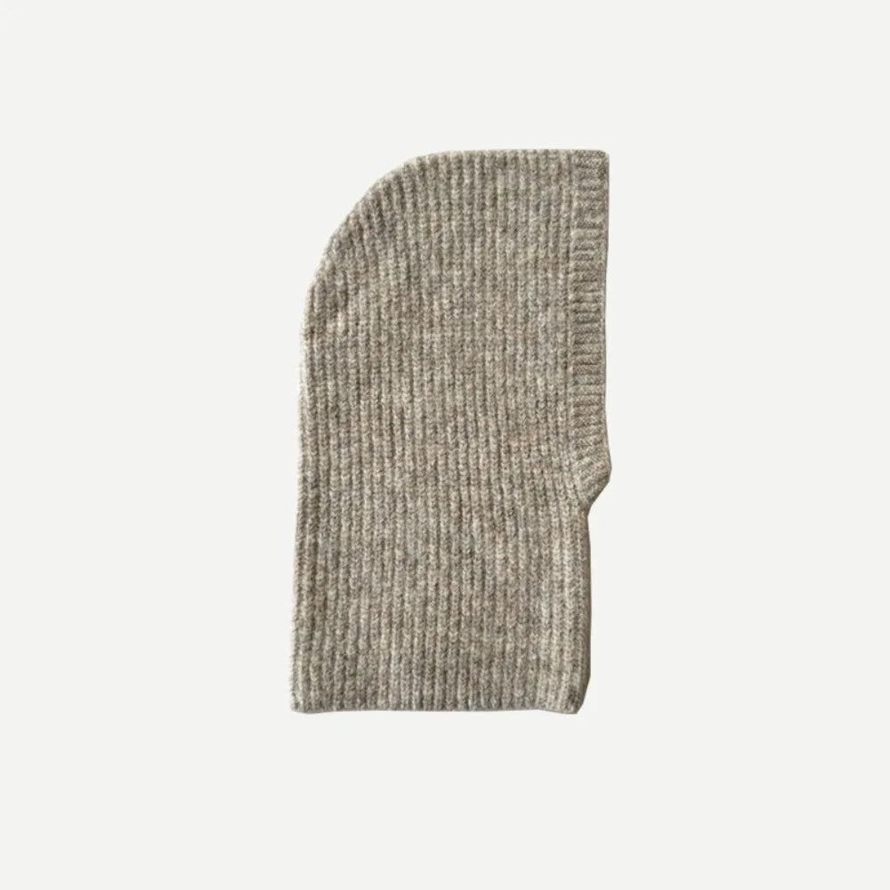 Women's Knit Balaclava Earflap Hat – Warm Alpaca Wool Blend Balaclava Earflap Hat PLUSH Oatmeal Color