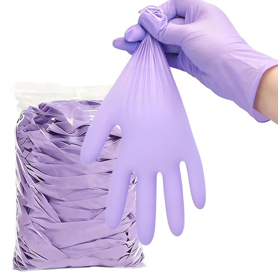 Purple Disposable Nitrile Gloves 50/100pcs – Powder Free Disposable Nitrile Gloves PLUSH