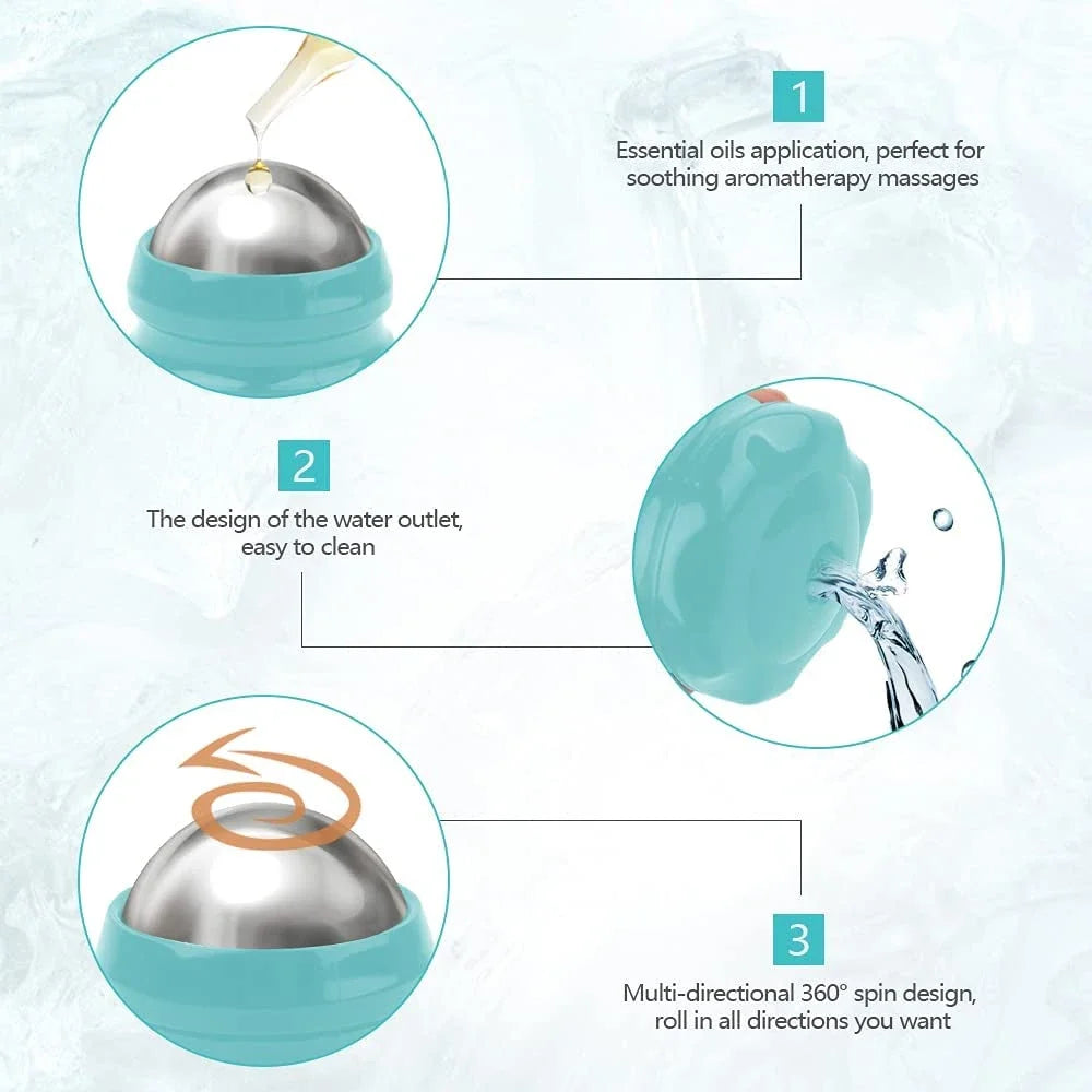 Ice & Heat Massage Ball Roller – Full Body Stainless Steel Tool Massage Ball Roller PLUSH