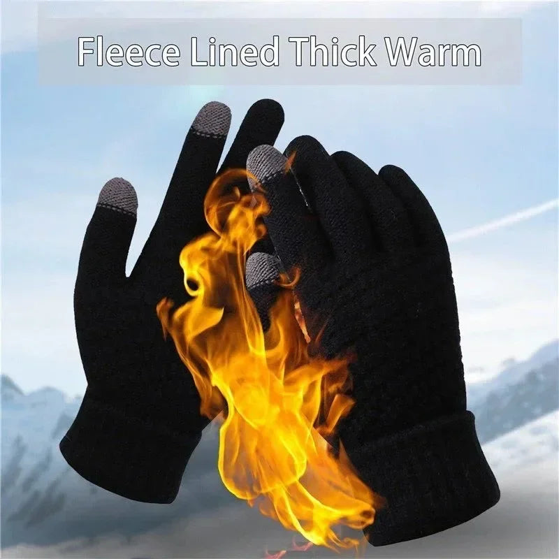 Winter Touch Screen Gloves – Warm Knit Mittens Unisex Winter Knit Gloves PLUSH