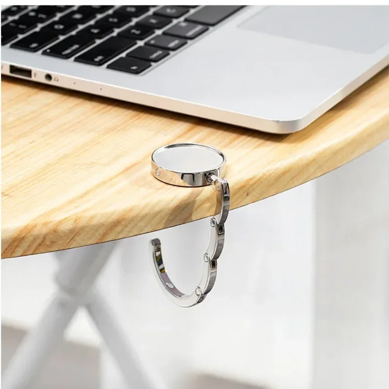 Portable Folding Bag Hanger – Crystal Zinc Alloy Table Hook Bag Hook Hanger PLUSH
