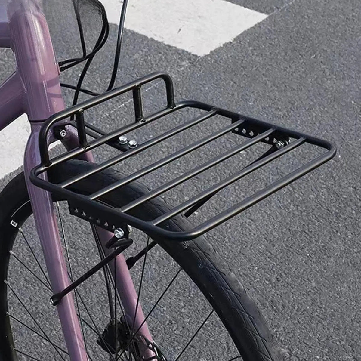 Dolity Steel Bike Front Cargo Rack – Heavy Duty Carrier Bike Cargo Rack PLUSH
