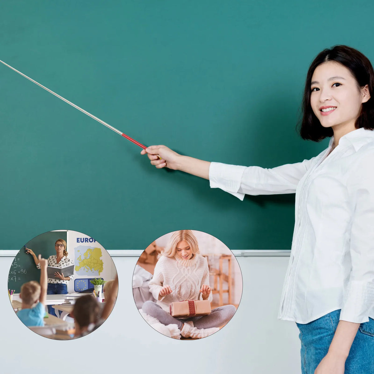 Retractable Stainless Steel Teaching Pointer for Classroom Teaching Pointer Stick PLUSH