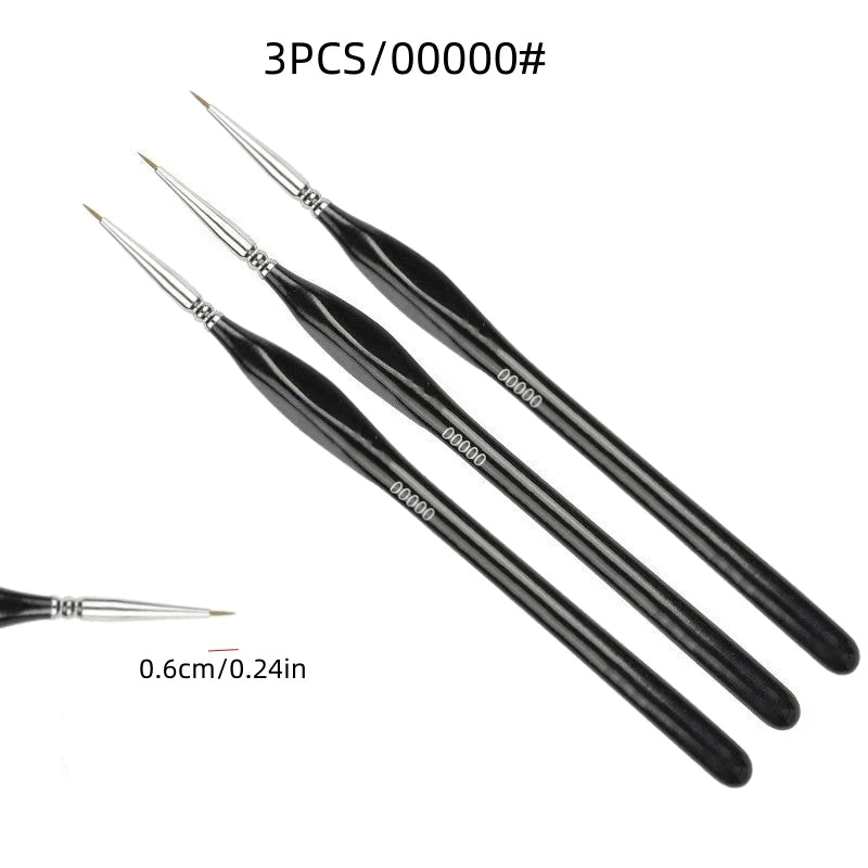 Fine Tip Paint Brush Set 3/6Pcs – Nylon Acrylic & Miniature Art Fine Tip Paint Brushes PLUSH 3PCS