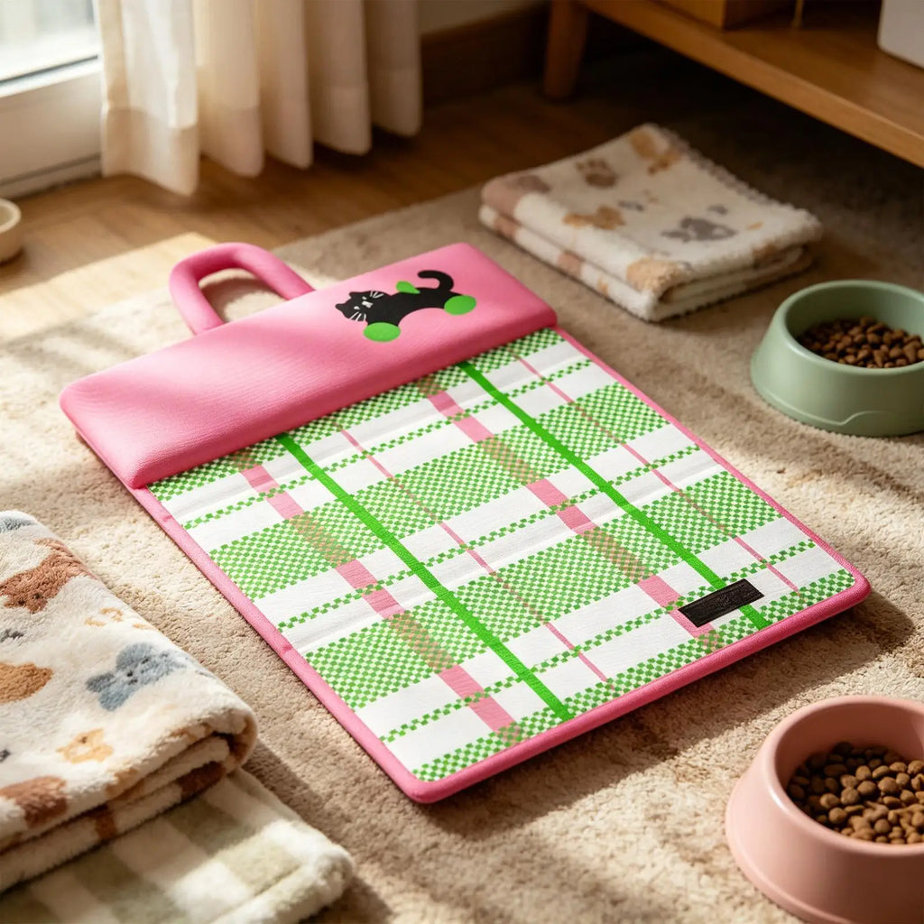 Foldable Double-Sided Cooling Pet Mat with Headrest | Cats & Dogs Pet Cooling Mat PLUSH