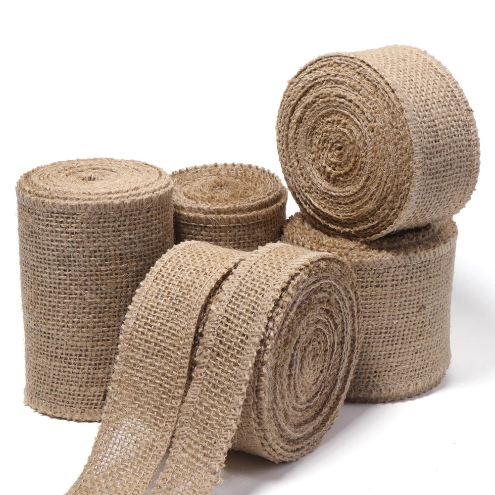 Rustic Jute Burlap Ribbon Natural Linen Webbing – DIY Crafts Craft Ribbon PLUSH