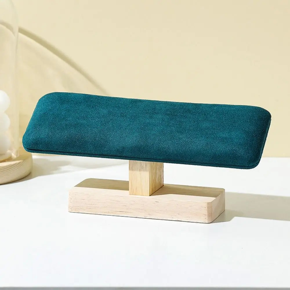 Velvet Wooden Bracelet Display Stand & Watch T-Bar Organizer Jewelry Display Stand PLUSH Green Velvet