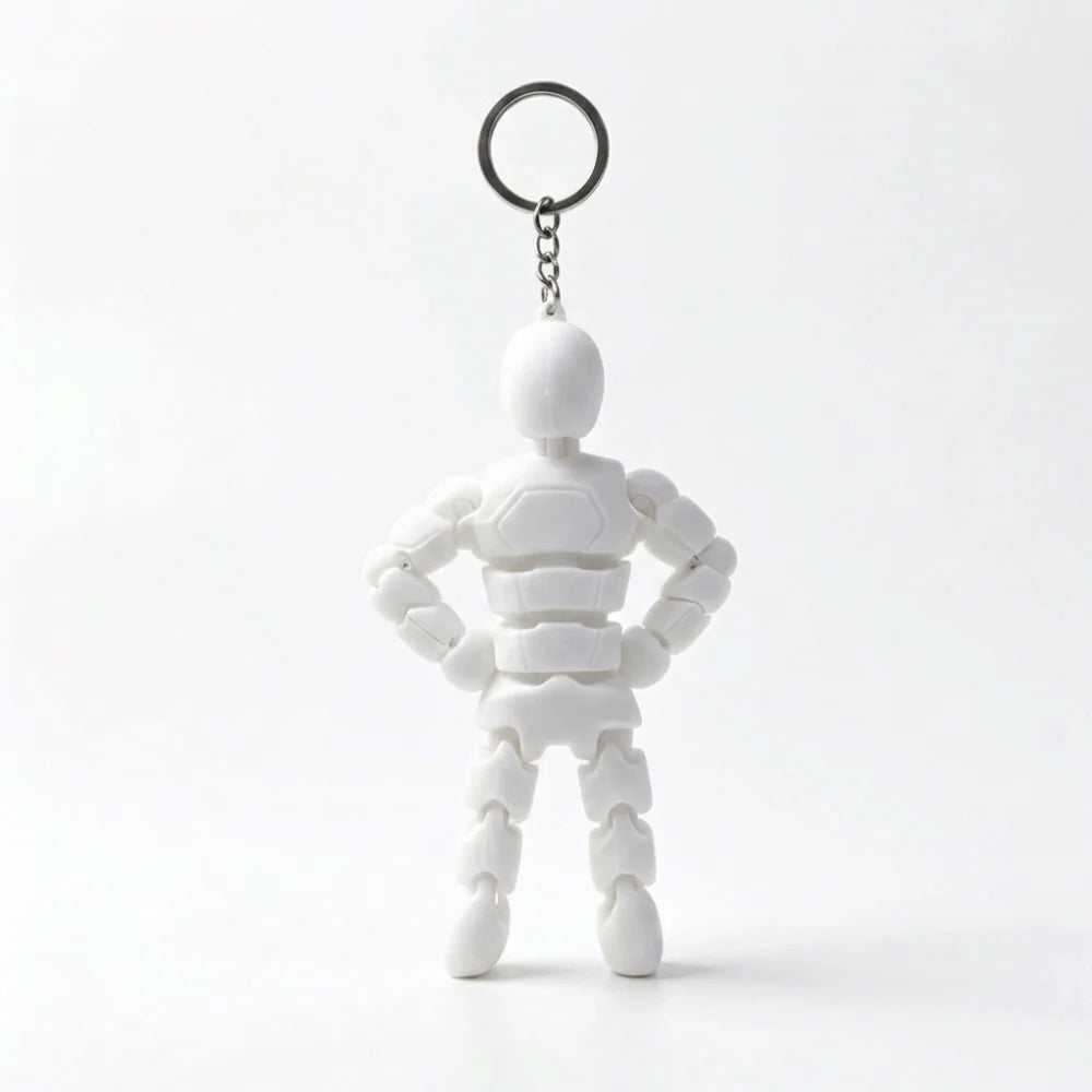 3D Printed Movable Joint Keychain – Flexible Fidget Pendant Novelty Keychain PLUSH Keychain