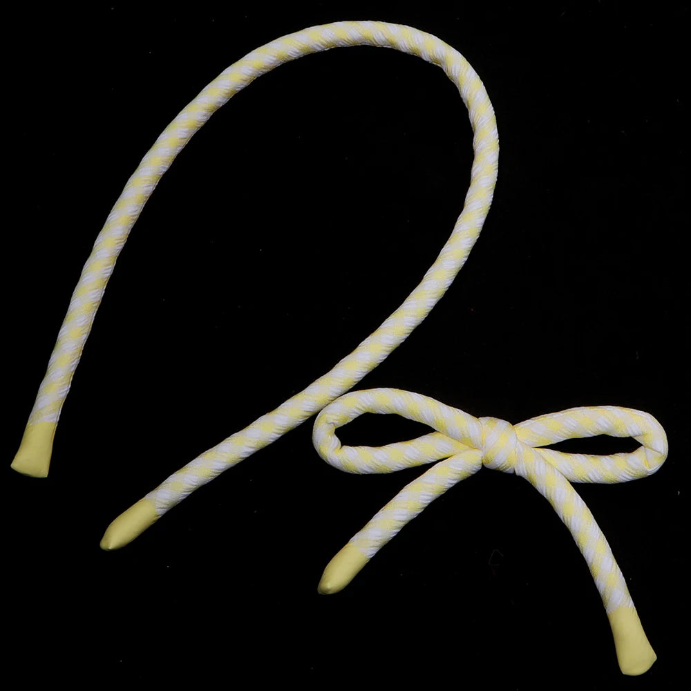 2pcs Plaid Cotton Cord Rope 55cm – DIY Bows & Jewelry Making Craft Cord Rope PLUSH yellow white