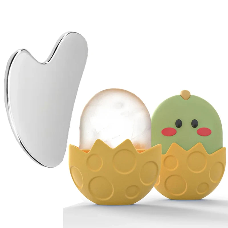 Silicone Ice Face Roller – Facial Massage & Skin Tightening Tool Facial Massage Roller PLUSH Chicken Set