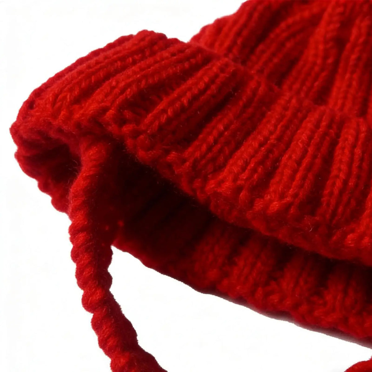 Red Knitted Dog Beanie Hat with Ear Holes | Festive Winter Pet Hat Pet Winter Hat PLUSH