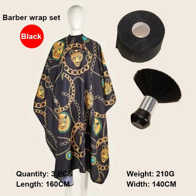 Professional Haircutting Kit – Cape, Apron & Neck Duster Brush Barber Haircutting Kit PLUSH W290-3pcs-B