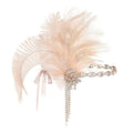 1920s Feather Headband Crystal Rhinestone Bridal Hair Band Feather Hair Headband PLUSH Style 5