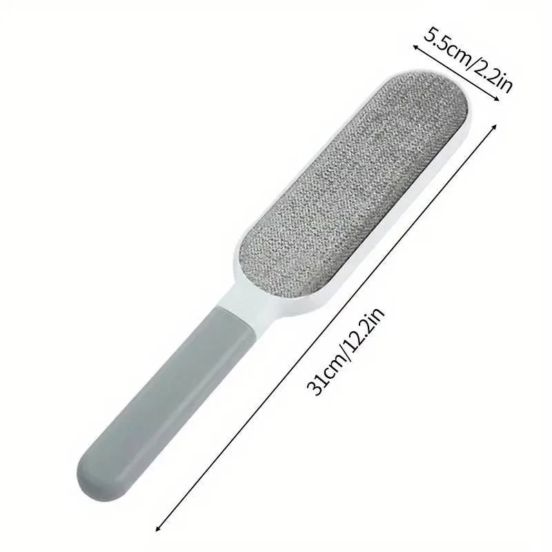 Double-Sided Pet Hair Remover Brush – Reusable Lint Cleaner Lint Remover Brush PLUSH Grey-1PC